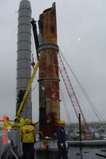 Preparing to dismantle stack